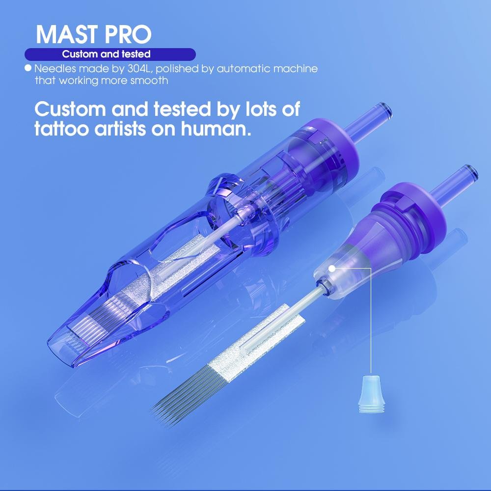Mast Pro Tattoo Cartridges Needles 0.35MM Round Shader- Box of 20 - Image 2